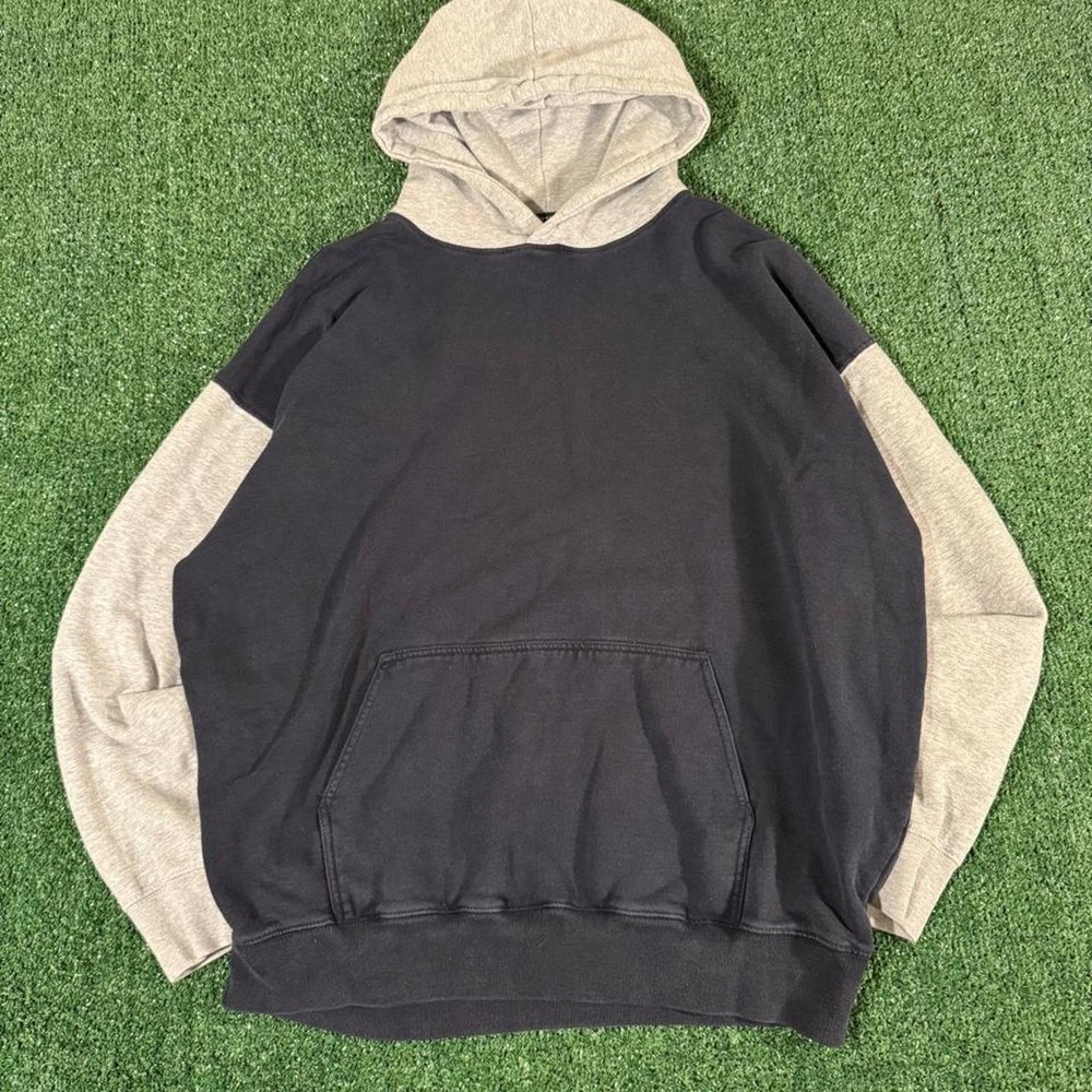 Brandy Melville Colorblock Hoodie Black Gray Oversized Streetwear Mens L Fit